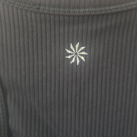 Athleta Black Ribbed High-Neck Cropped Tank - Picture 3 of 4